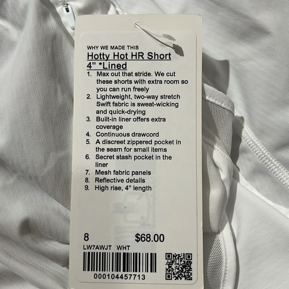 Lululemon Hotty Hot HR Short 4” Lined White - Picture 3 of 6